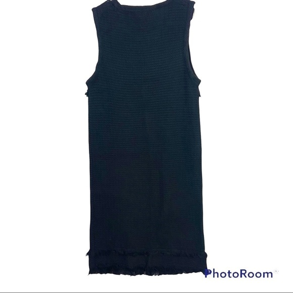 J. Crew Factory Black Fringe Eyelet Knit Sleeveless Sweater Dress - Picture 6 of 10
